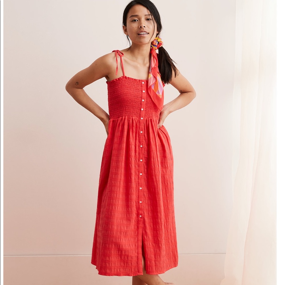 Aerie Smocked Button Down Dress